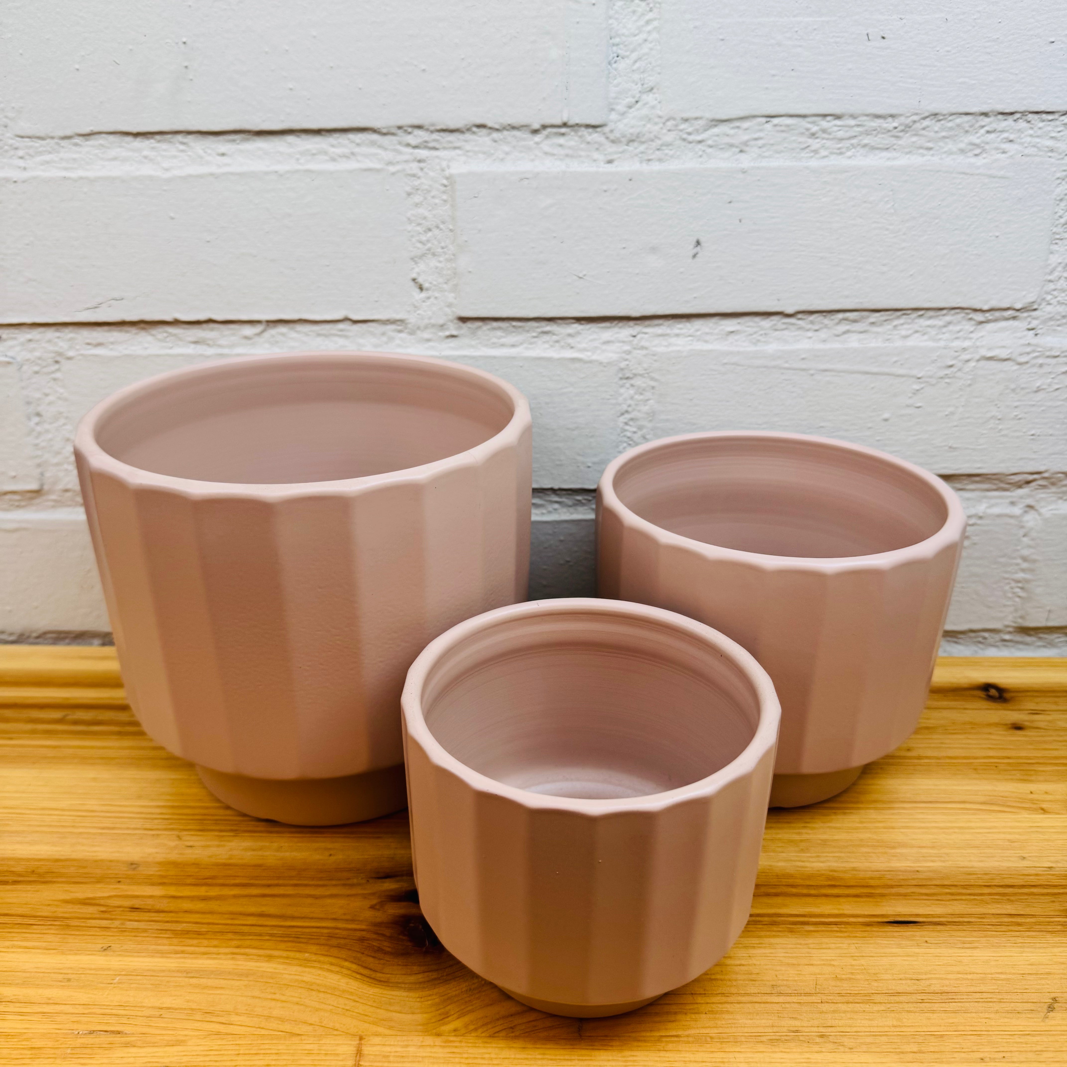 Maceteros Cerámica Rosa Pastel