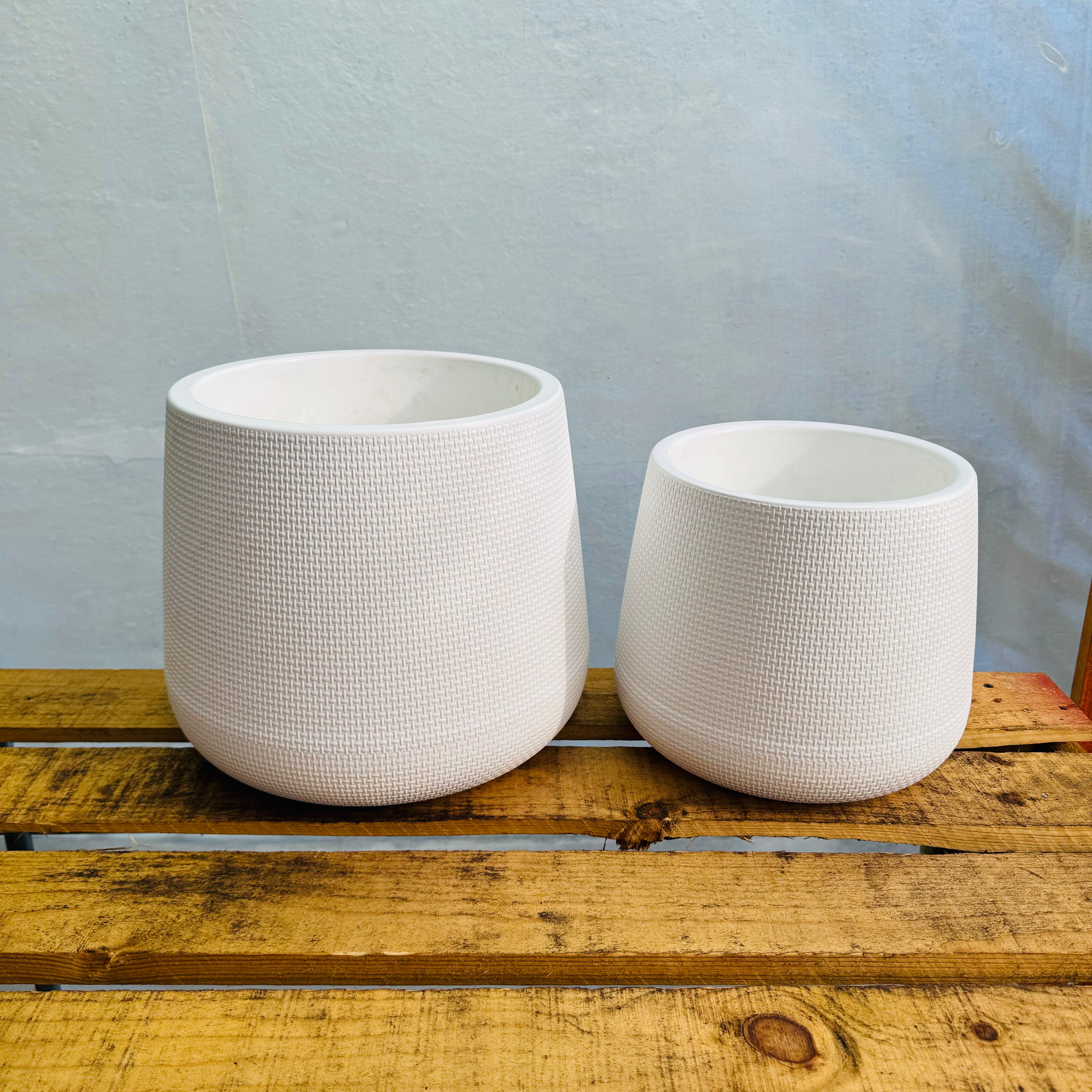 Macetas Ratán White / Black