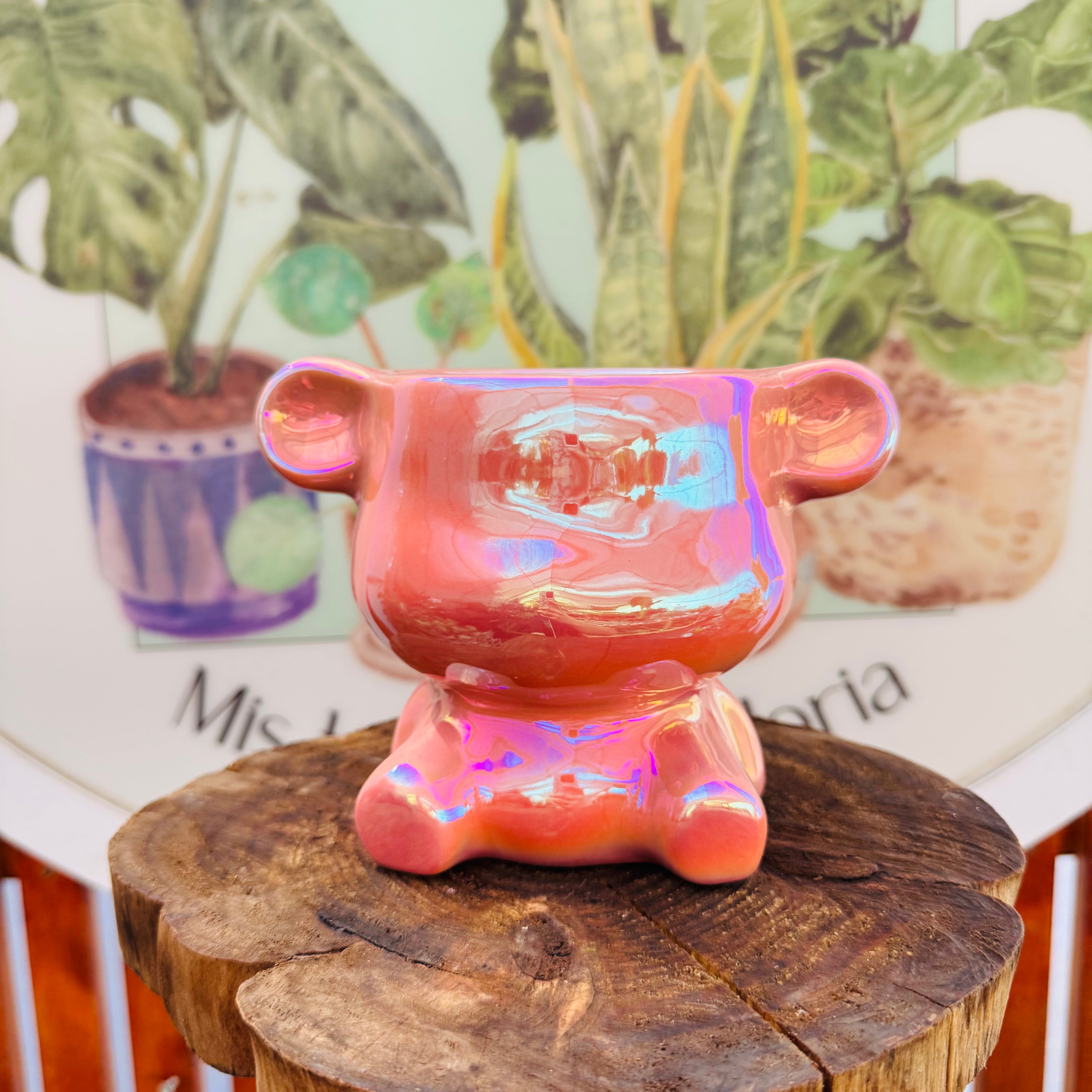 Macetas Osito Cromado