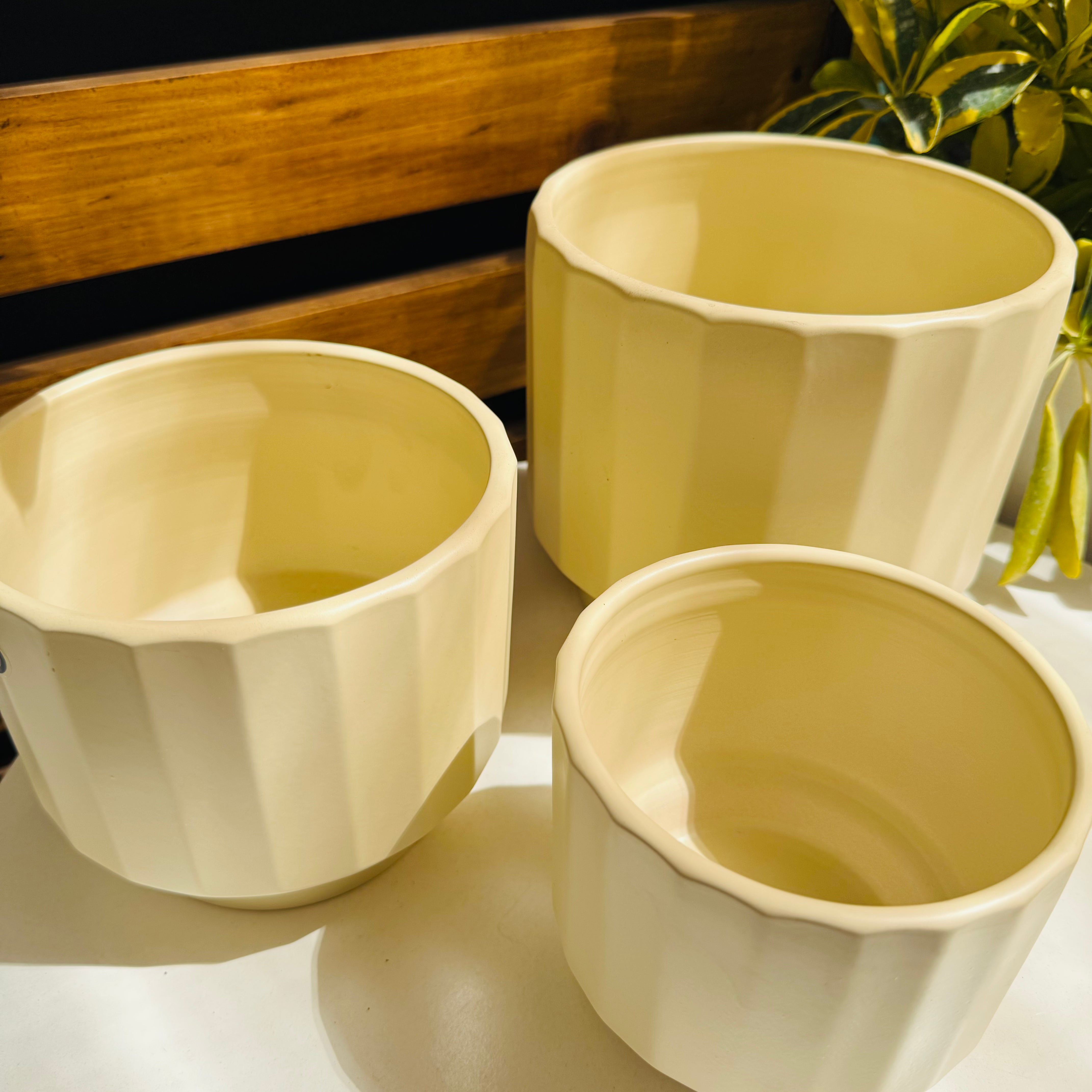 Maceta cerámica Imperio - Vainilla