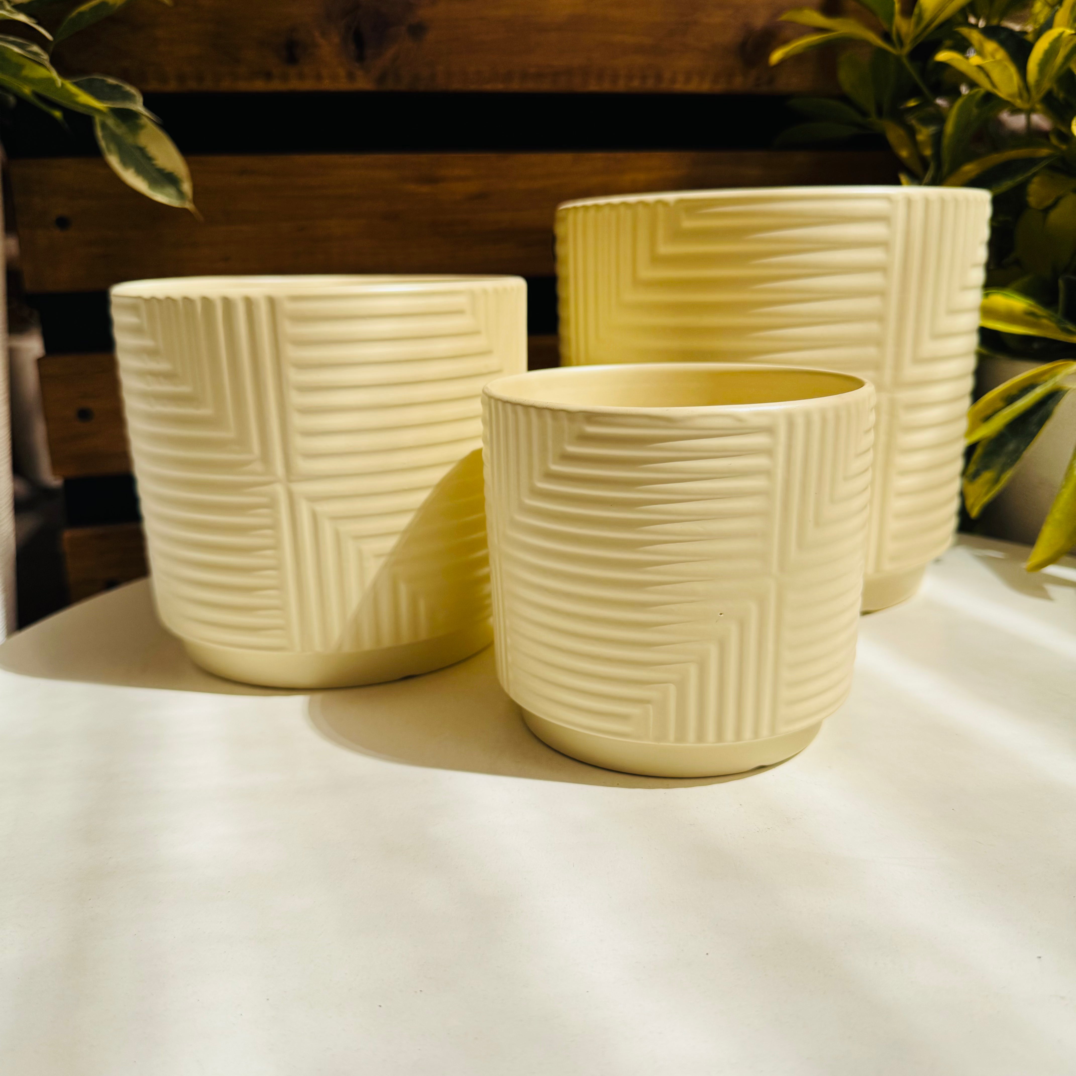 Macetas cerámica Roma - Crema