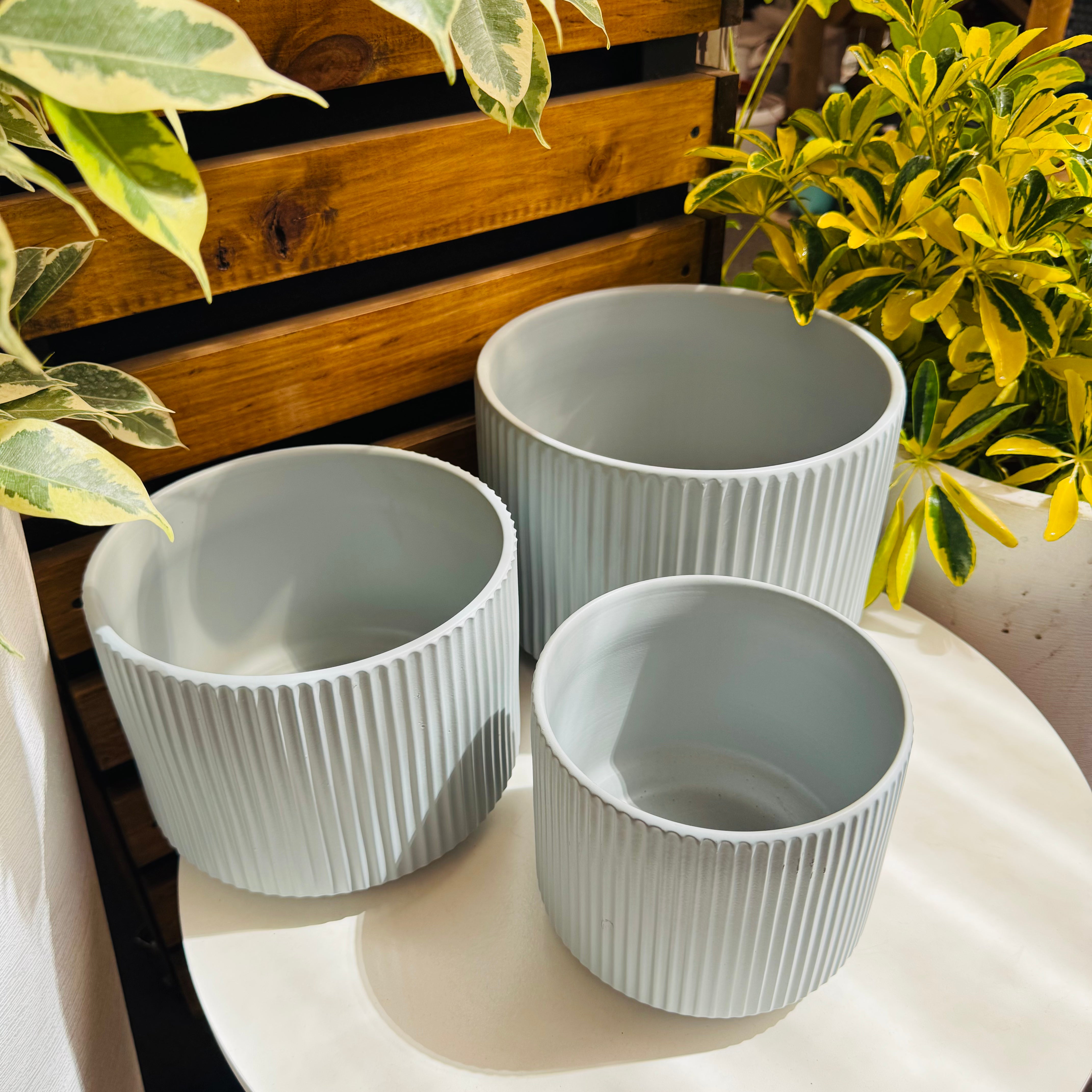 Macetero Cerámica industrial - Gris