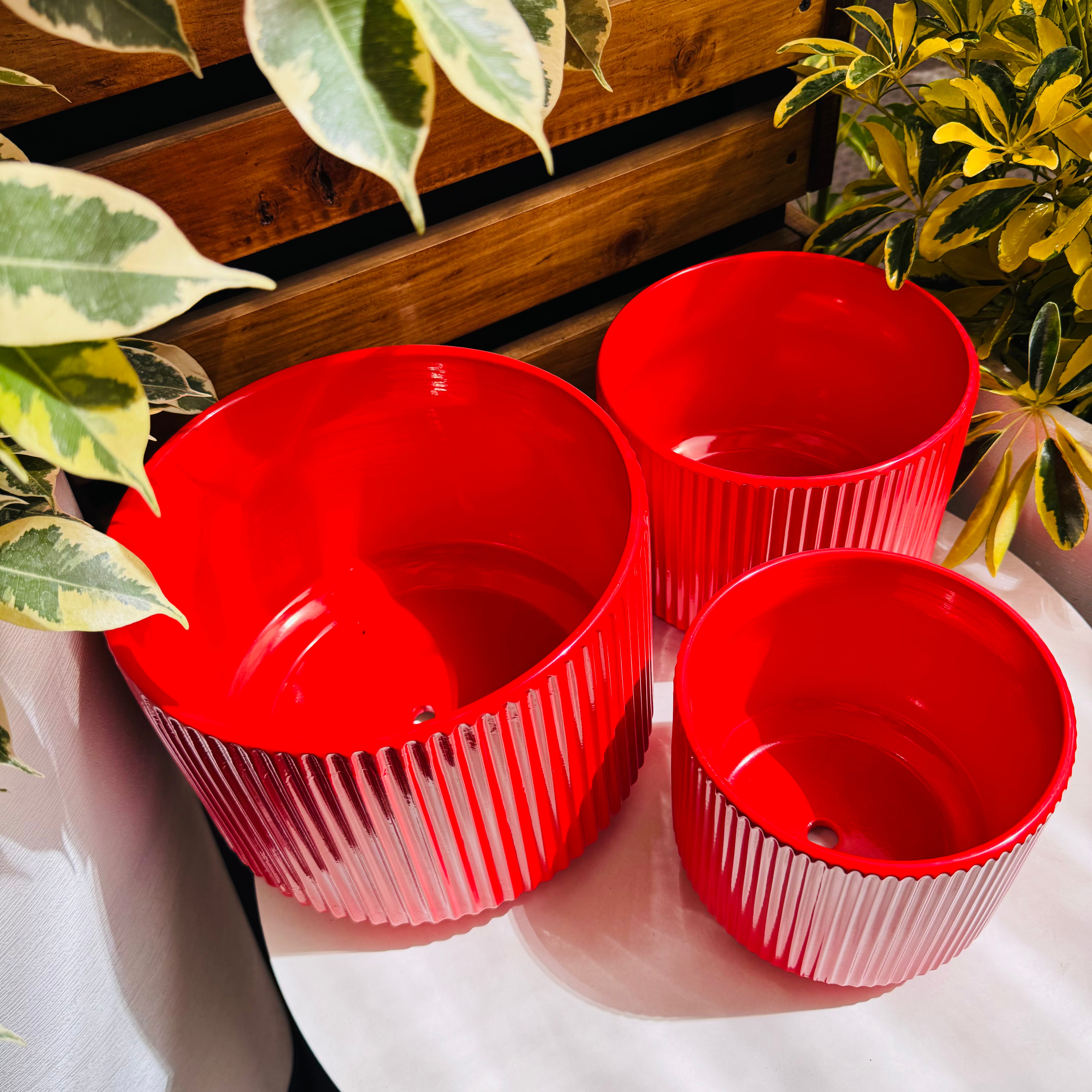 Macetero Cerámica Industrial - Rojo