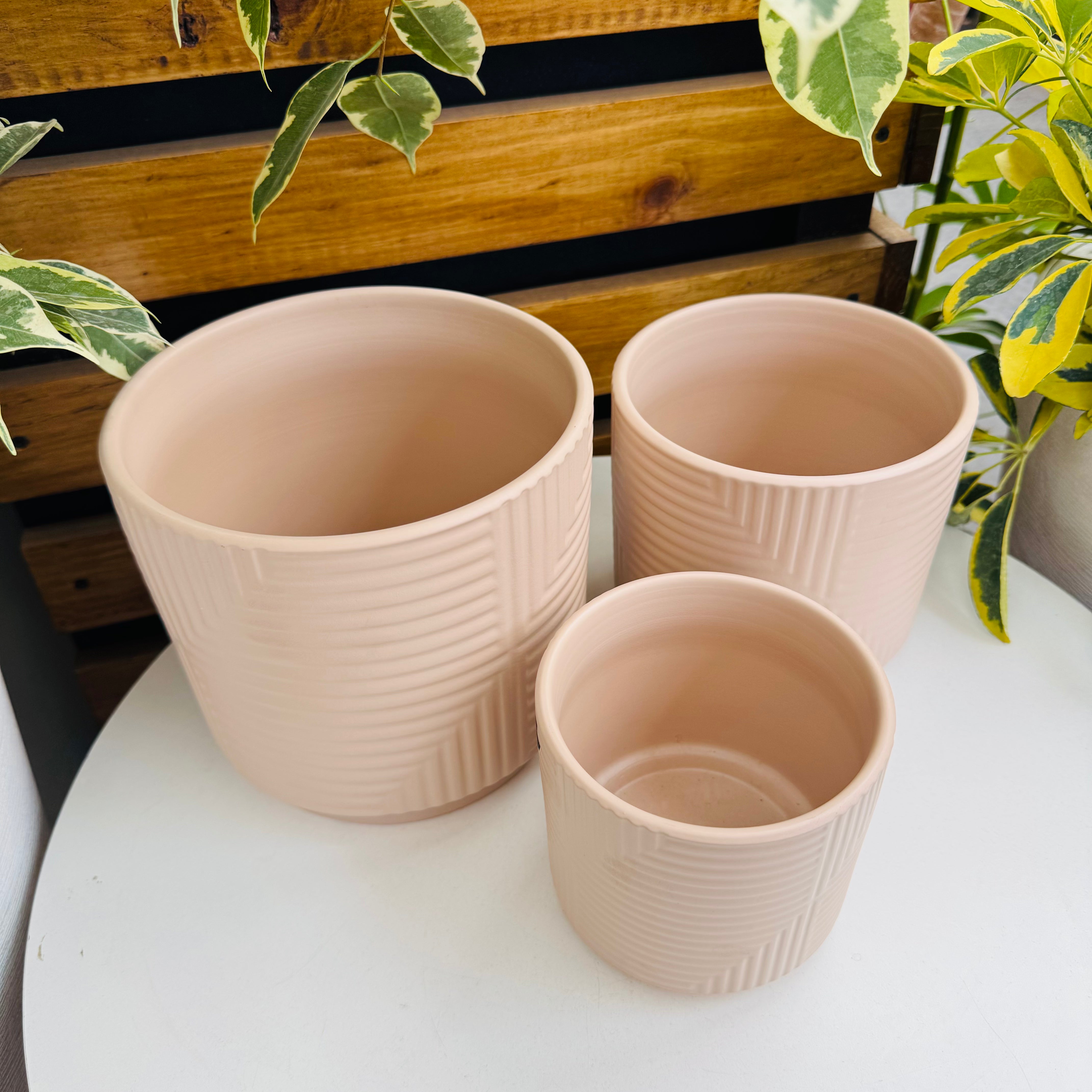 Maceta cerámica Roma - Rosa Pastel